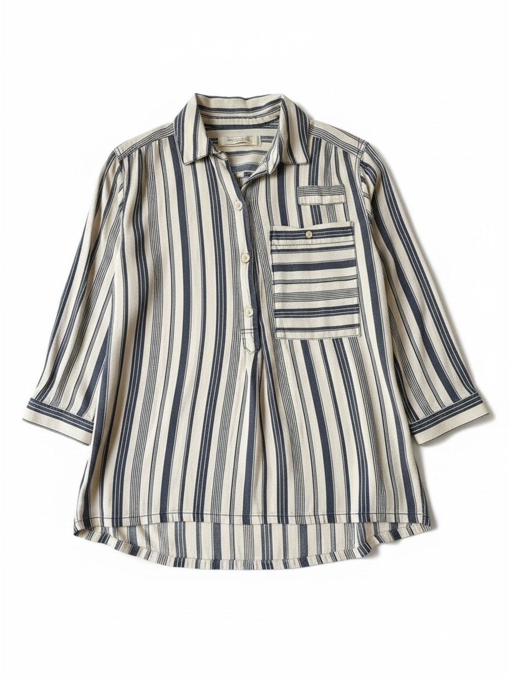 Title: We The Free Striped Linen Blend Oversized Button Front Top Size Small